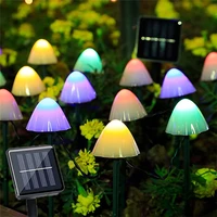 leds solar string lamp mushroom light outdoor waterproof 8modes decor garden lights lawn landscape christmas holiday lighting