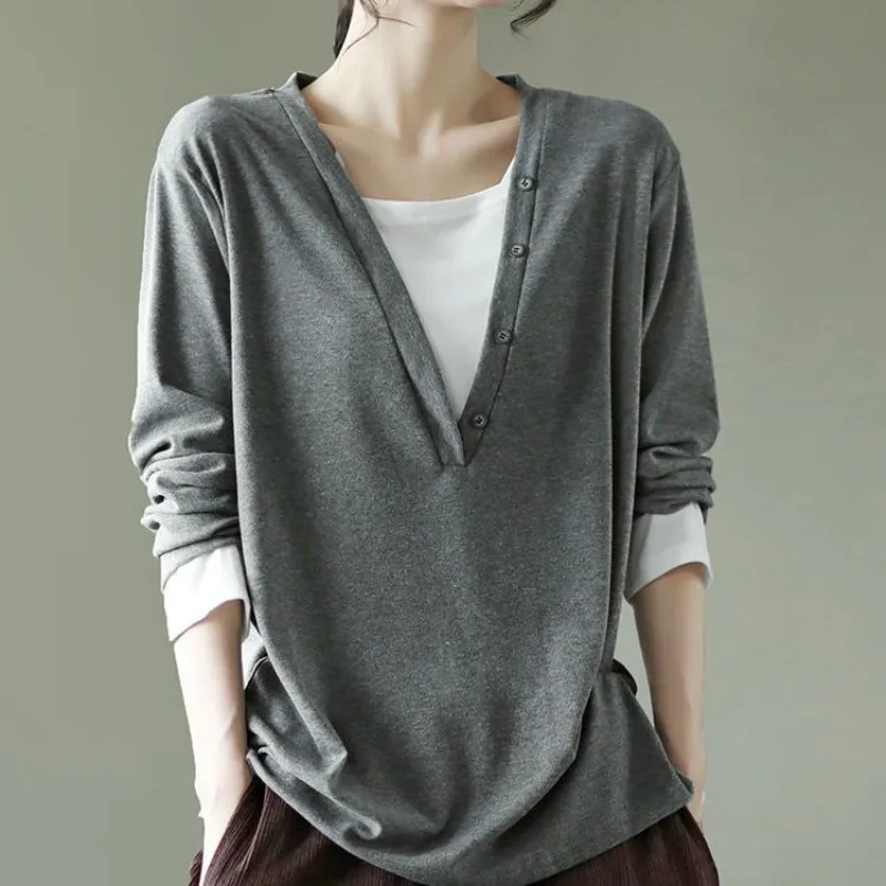 

Grey Female Tops Loose Plain 2023 Clothes White Women's T Shirts Funny Fitted Korean Style Beautiful Tshirts Old New in Emo Tees