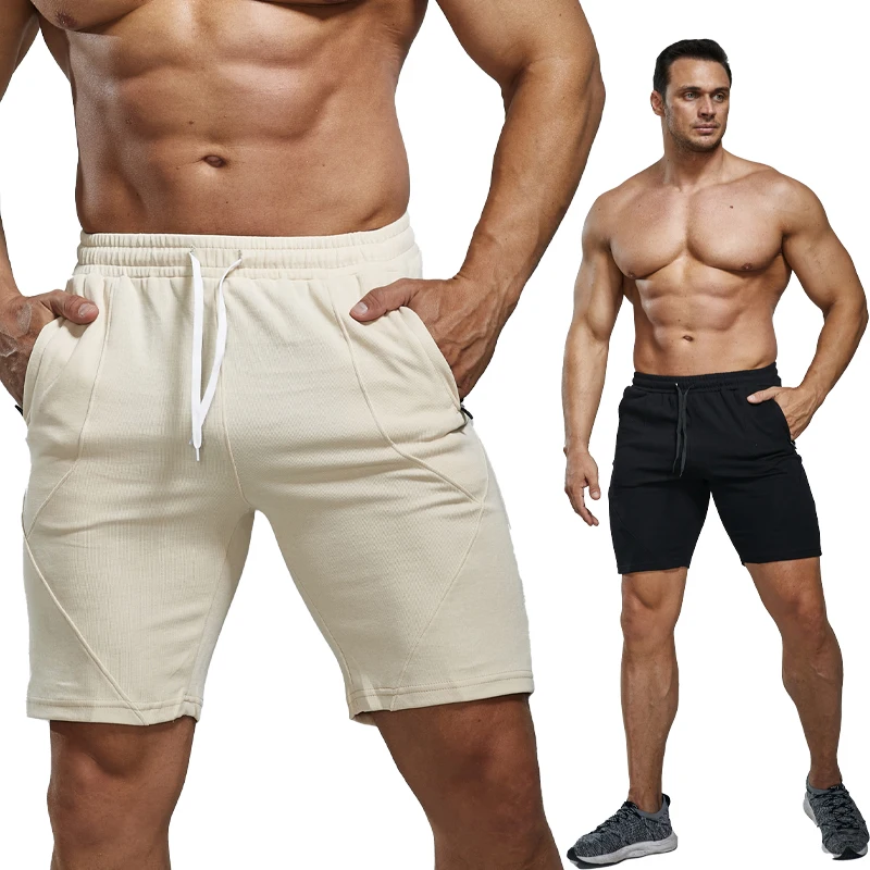 

Men Sports Shorts 2022 New Casual Shorts Solid Color Outdoor Fitness Shorts Pockets Polyester Workout Training Shorts