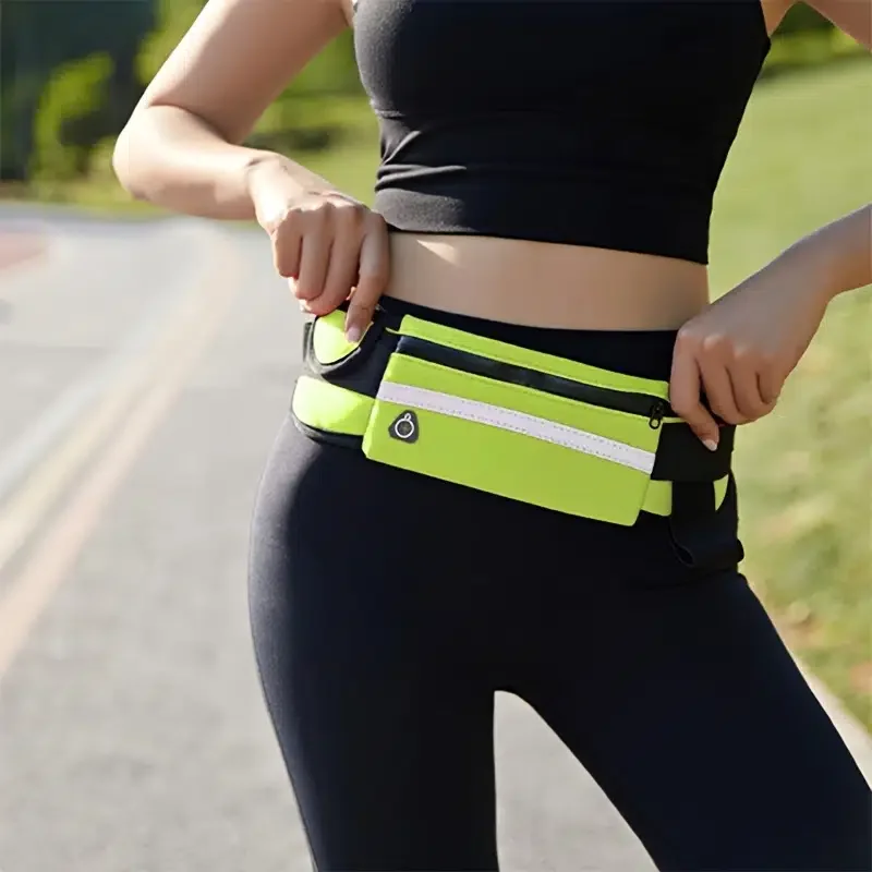 

1pc Men's Casual Trendy Adjustable Polyester Waist Bag Mobile Phone Bag For Outdoor Sports Traveling Fluorescent Green
