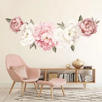 peony rose flowers wall sticker art nursery decals kids room background home decor gift pvc high quality wall stickers