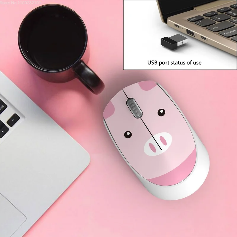 

Cute Cartoon Wireless Mouse Mini USB Optical 3D Computer Mice Photoelectric 1600DPI Ergonomics Laptop Mouse for Business Office