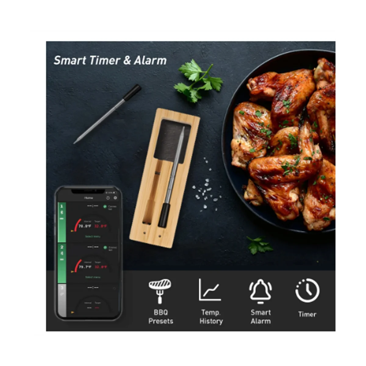 Беспроводной термометр для мяса кухонный прибор приготовления пищи духовка