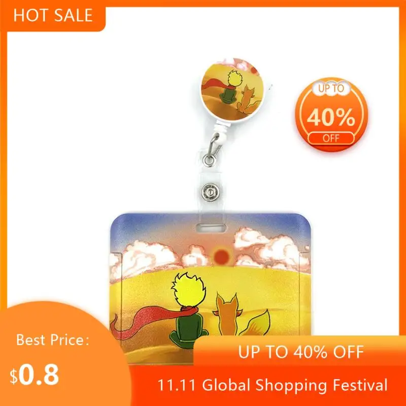 

Little Prince Yellow Cartoon Cute Credit Card Holder Lanyard Women Men Kid Student Badge Reel ID Name Clid Card Badge Holder