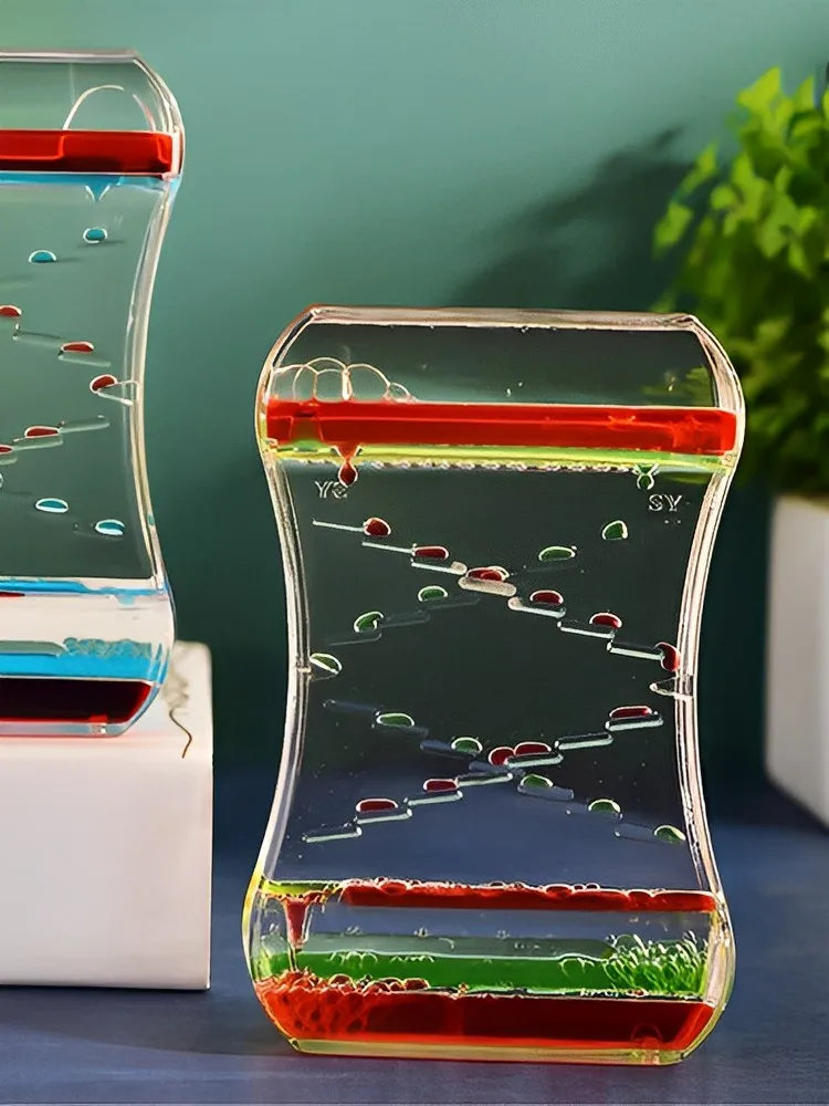 

Dripping Oil Liquid Hourglass Dynamic Oil Leak Motion Bubble Stress Reliever Toys Desktop Ornaments Office Home Decoration Gifts