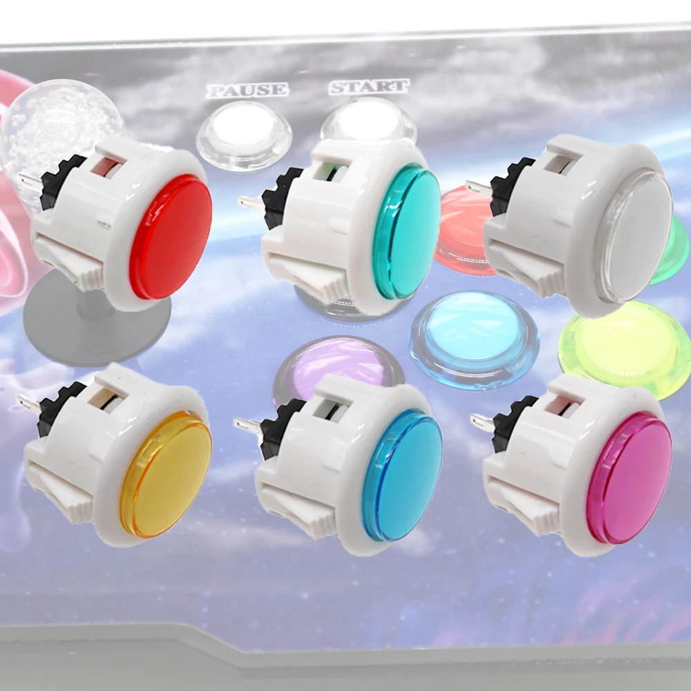 

Latest 10PCS Transparent Arcade Push Buttons 30mm Copy Sanwa Button Games Buttons Replace Parts of Games Parts Accessories