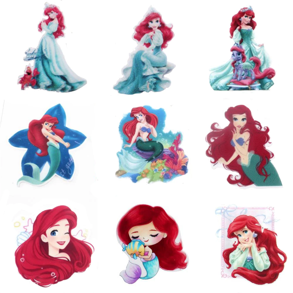 

Disney Princess 5Pcs/lot Flatback Planar Resin Acrylic Hair Accessories Hair Bow Embellishment Cabochon Scrapbook DIY Craft