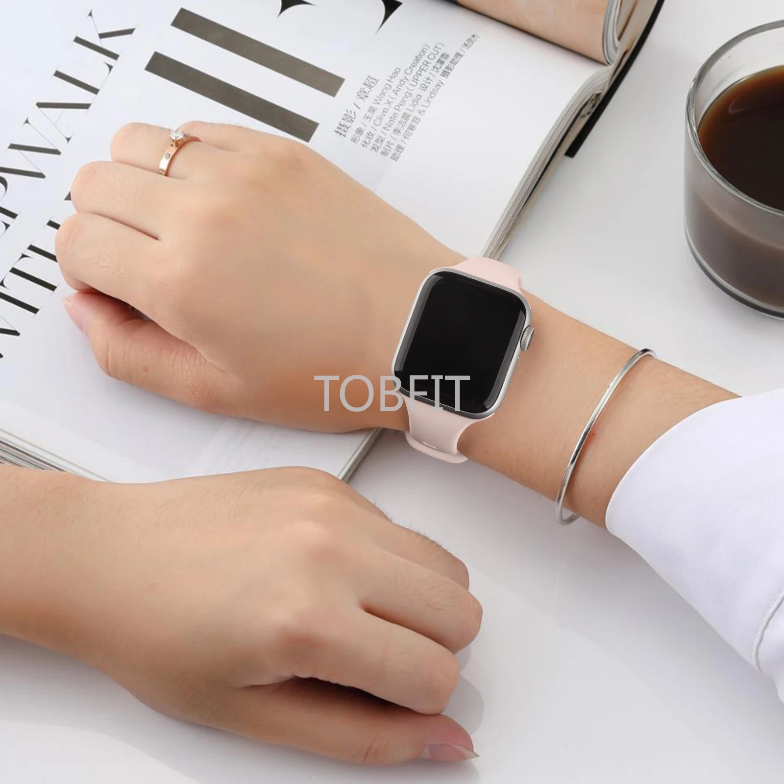 6pcs Strap For Apple Watch Series 7 6 5 4 3 2 SE 42mm 38mm 44mm 40mm Strap Silicone Band Silm Bracelet For iWatch 41mm 45mm