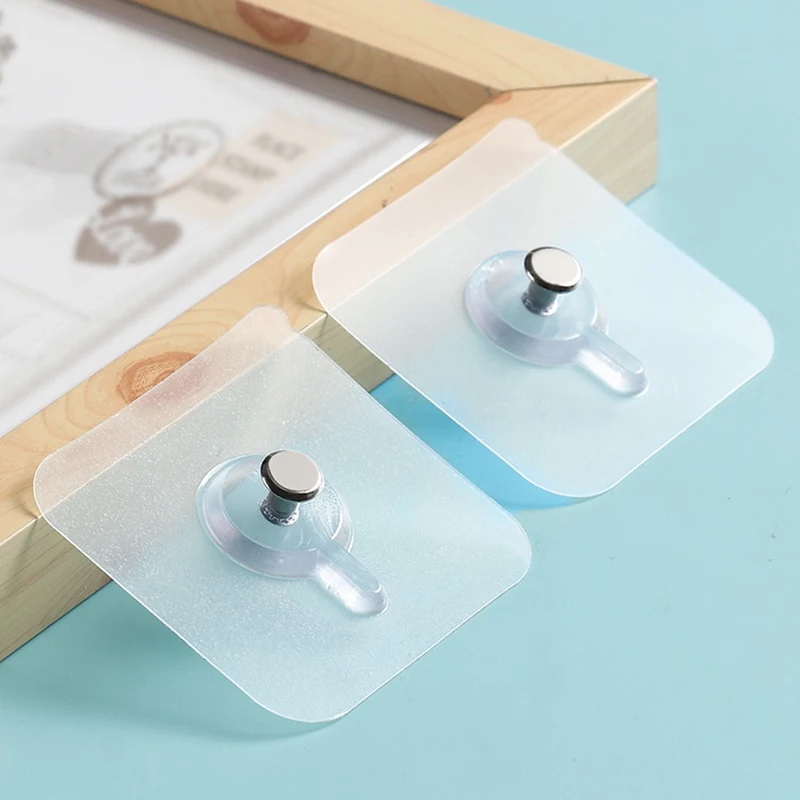 16pcs Hook Nail Punch-Free Screw Stickers Photo Frame Holder Rack Wall Decor Hanger Self-adhesive Painting Multipurpose Hook