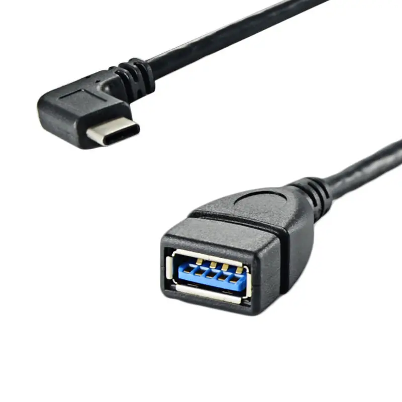 

25 см USB 3.1 Type C папа к USB 3,0 A мама Угловой кабель Mac Google Chromebook
