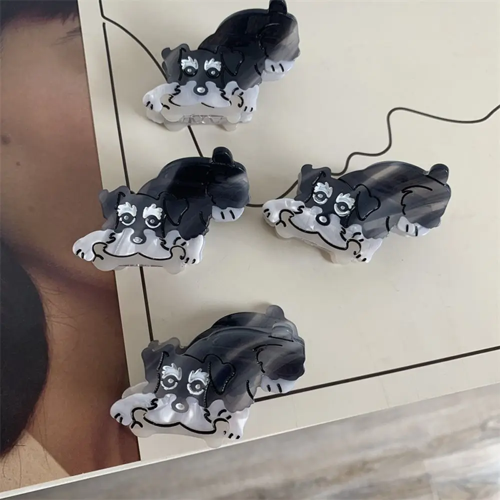 

Hairgrips Gifts Hair Claws Creative Elegant Acetic Acid Korean Style Ponytail Holders Animals Schnauzer Duckbill Clips For Hair