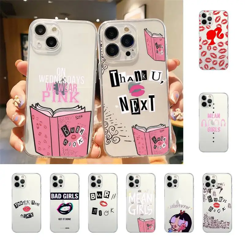 

Burn Book Kiss Mean Girls Phone Case For Iphone 7 8 Plus X Xr Xs 11 12 13 Se2020 Mini Mobile Iphones 14 Pro Max Case