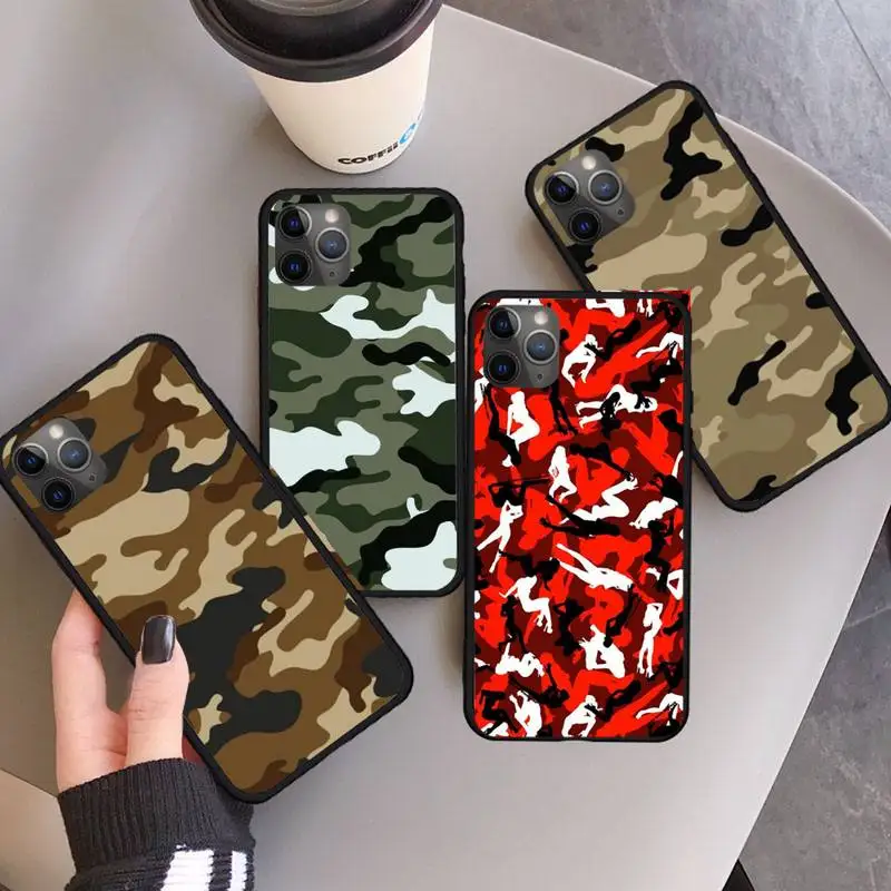 

Military Army Camo Camouflage Pattern Phone Case for iPhone 11 12 pro XS MAX 8 7 6 6S Plus X 5S SE 2020 XR mini