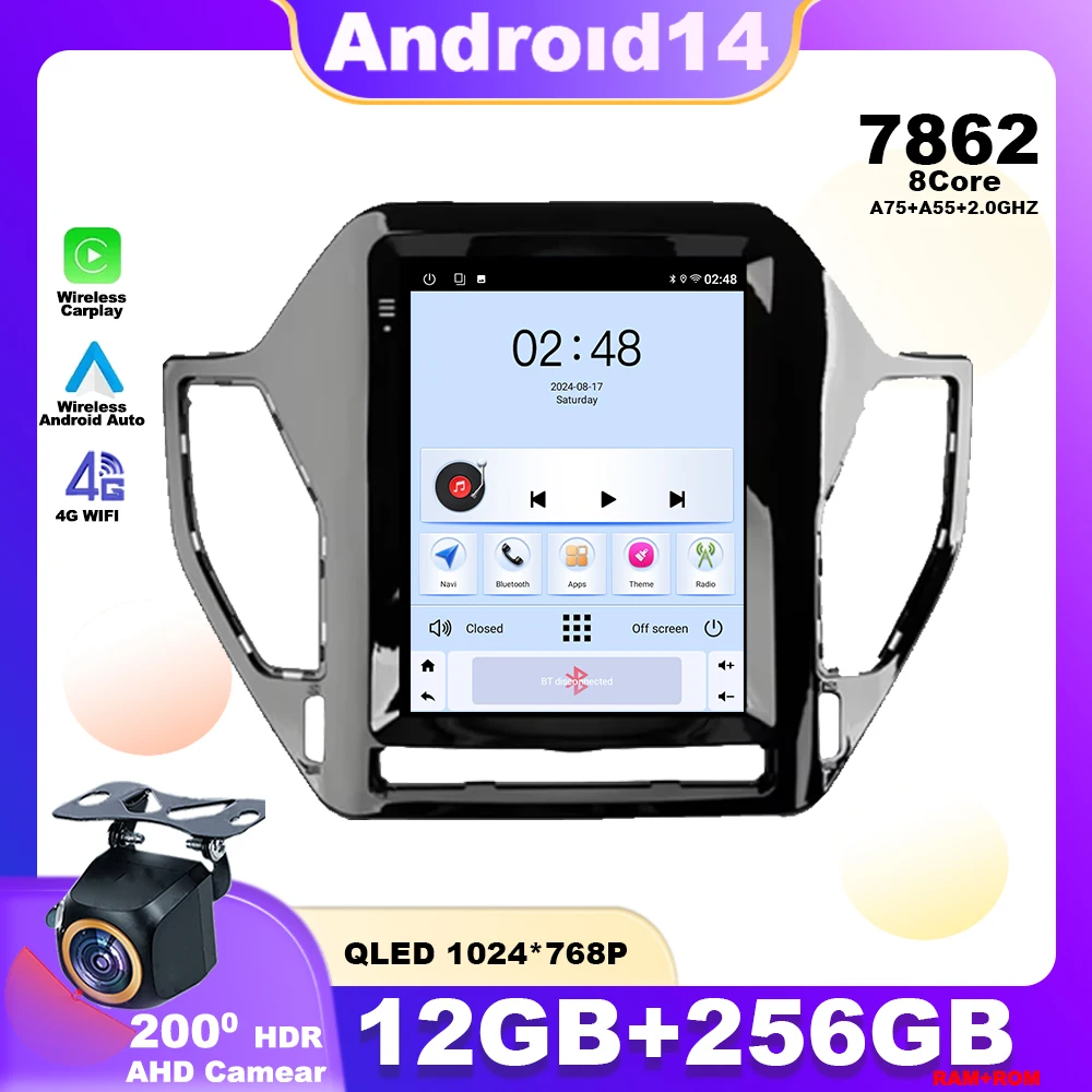 9 7-дюймовый Android 14 для Hyundai Santa Fe 2015-2017 Автомобильный радиоприемник Мультимедийный