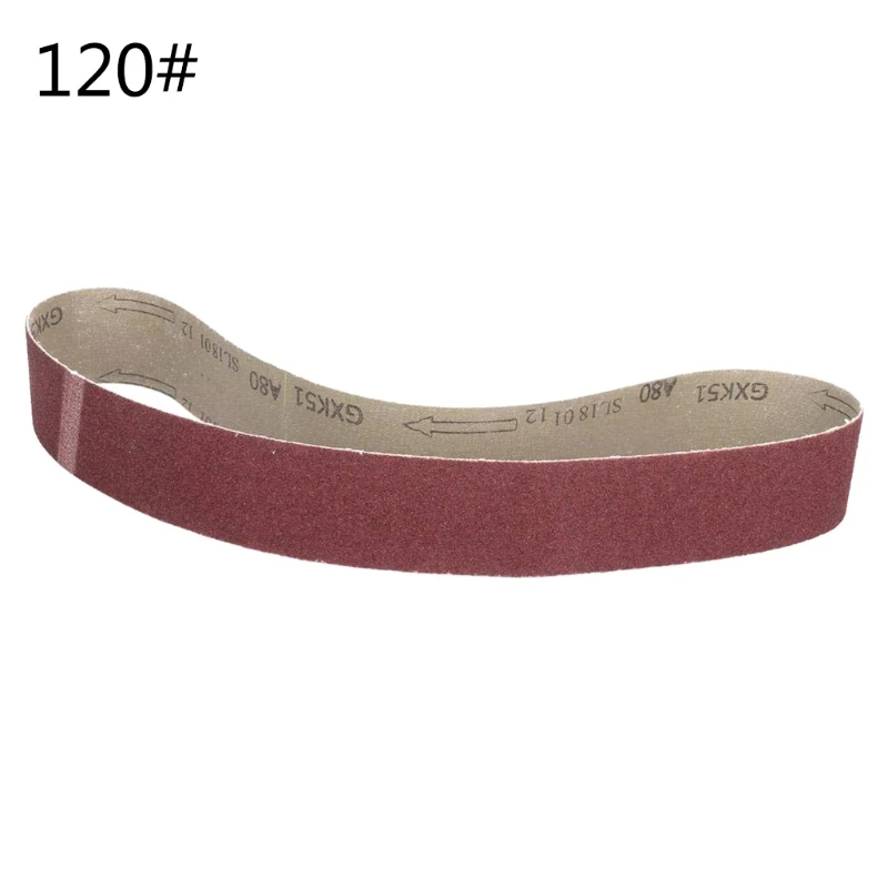 

5 Pieces 75x533mm Sanding Belts 80/120/180/240/320 Assorted Grits Sanding Band