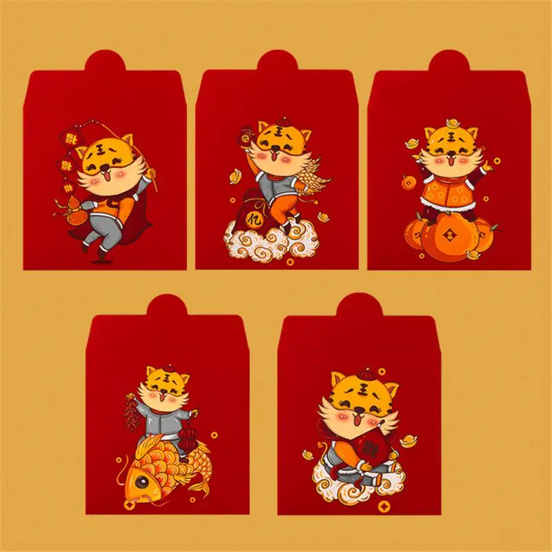 

Китайский новогодний красный конверт для счастливых денег, сумка для денег для весеннего фестиваля, свадебные пакеты, красный пакет 2022 года...