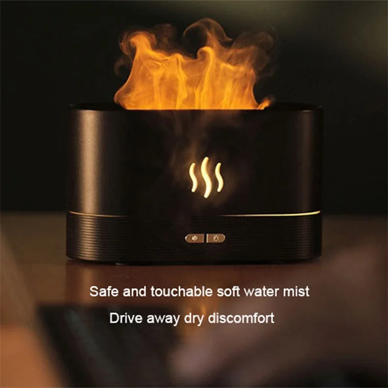 

Flame Lights Multifunction Air Humidifier Silent Mute Aroma Diffuser Water Mist Maker Essential Oils Sprayer for Home Car