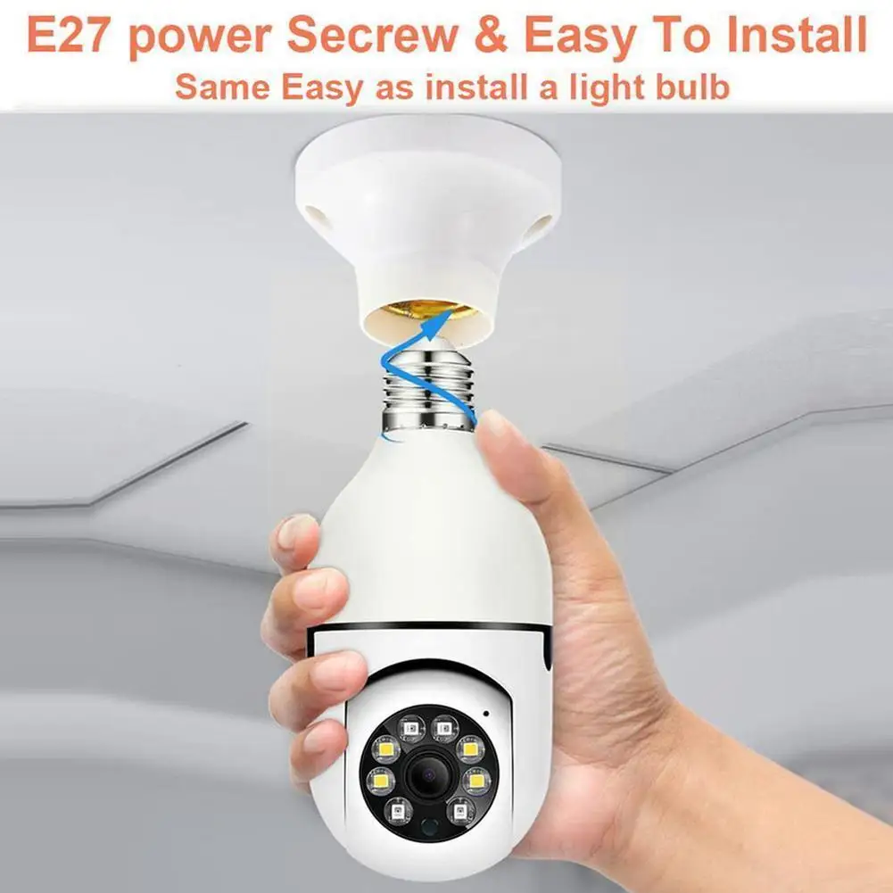 

Home Wifi Light Camera 360 Degree Panoramic Surveillance Alert Remote Camera Security Bulb Motion W6w9