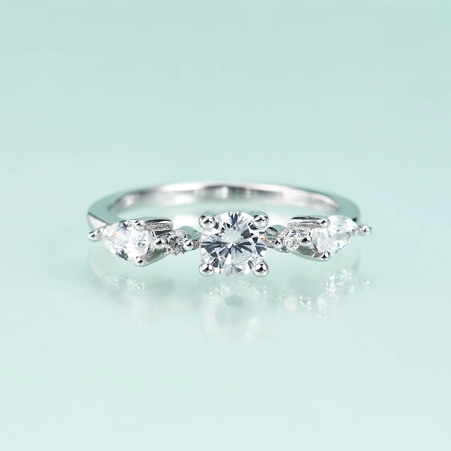

Драгоценный камень красота 14K белое золото для женщин кольца искусственное Серебро Кольца помолвка обручальное кольцо
