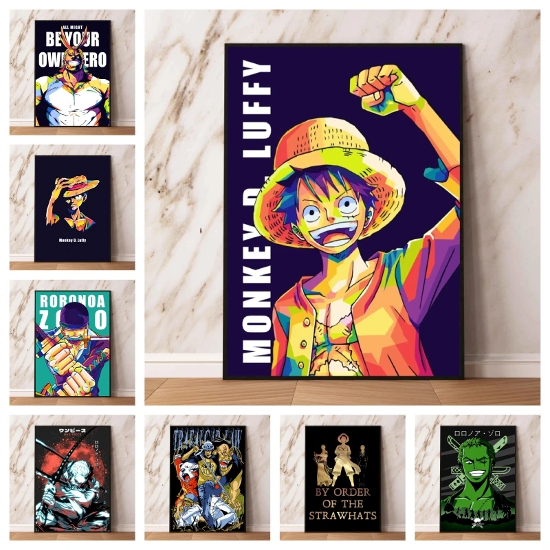 

Anime One Piece Luffy Posters and Prints Hd Print Art Prints Cartoon Character Picture Gifts Wall Stickers Decoration Paintings