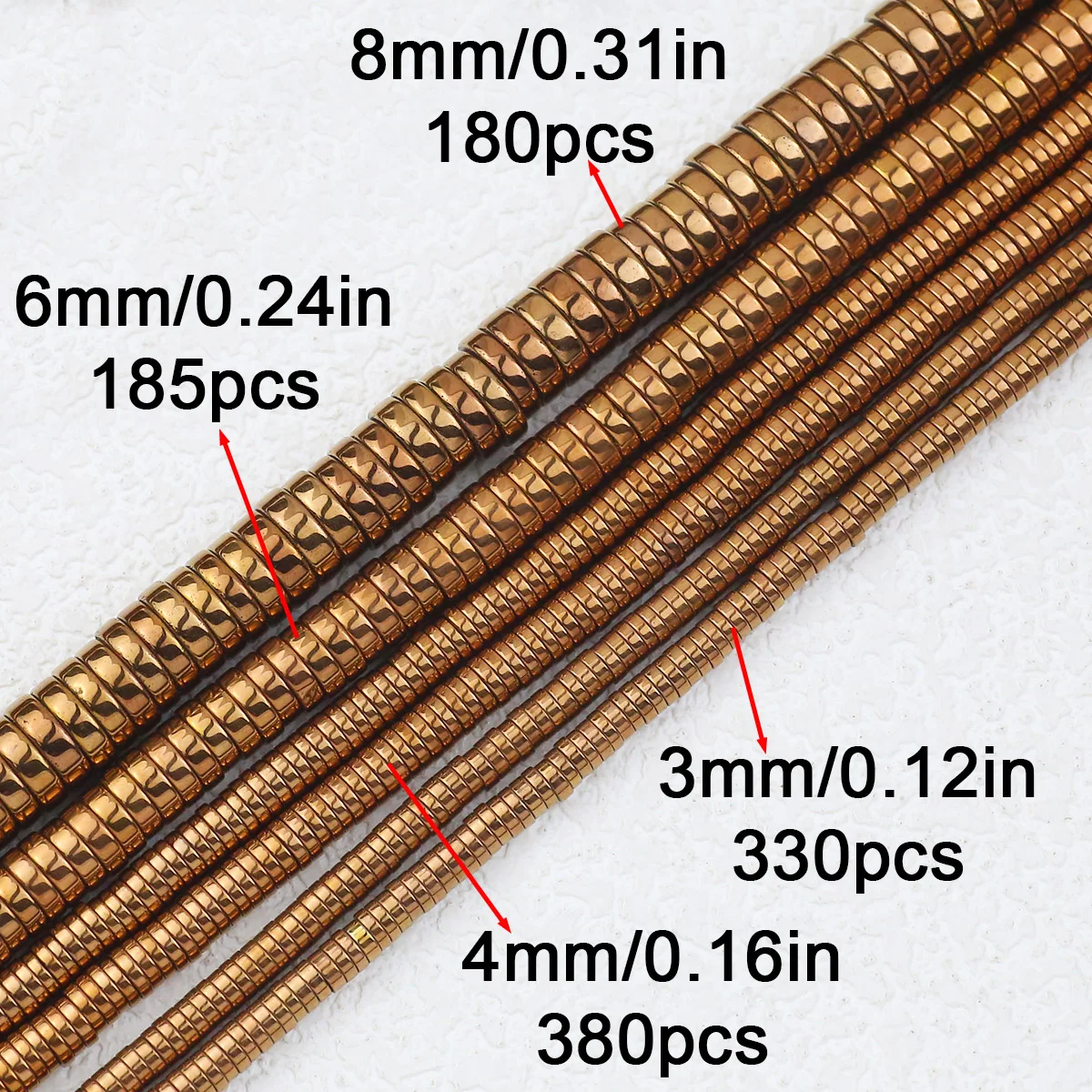 Плоские круглые натуральные камни с покрытием медного цвета гематитовые