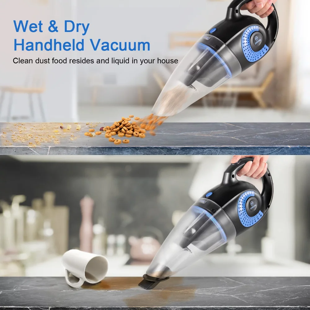 MOOSOO Handheld Vacuum Cordless, 8500PA Powerful Wet Dry Han