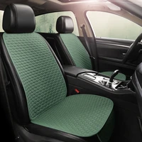 rhombic pattern car seat cover set imitation linen universal seat protector back seat cushion front rear car supplies
