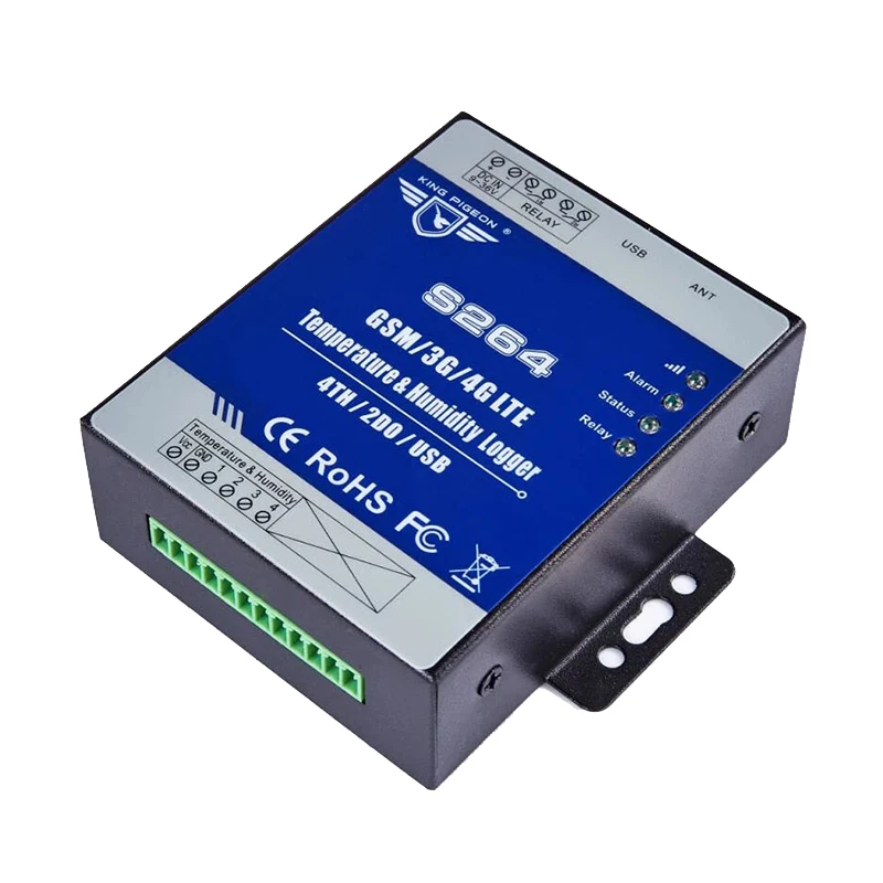

GSM SMS 2G 3G 4G LTE мониторинг температуры и влажности регистратор данных сигнализация S264 реальный мониторинг склада