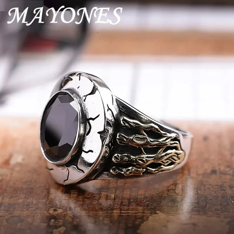 Настоящее ювелирное изделие из чистого серебра s925 натуральный черный агат