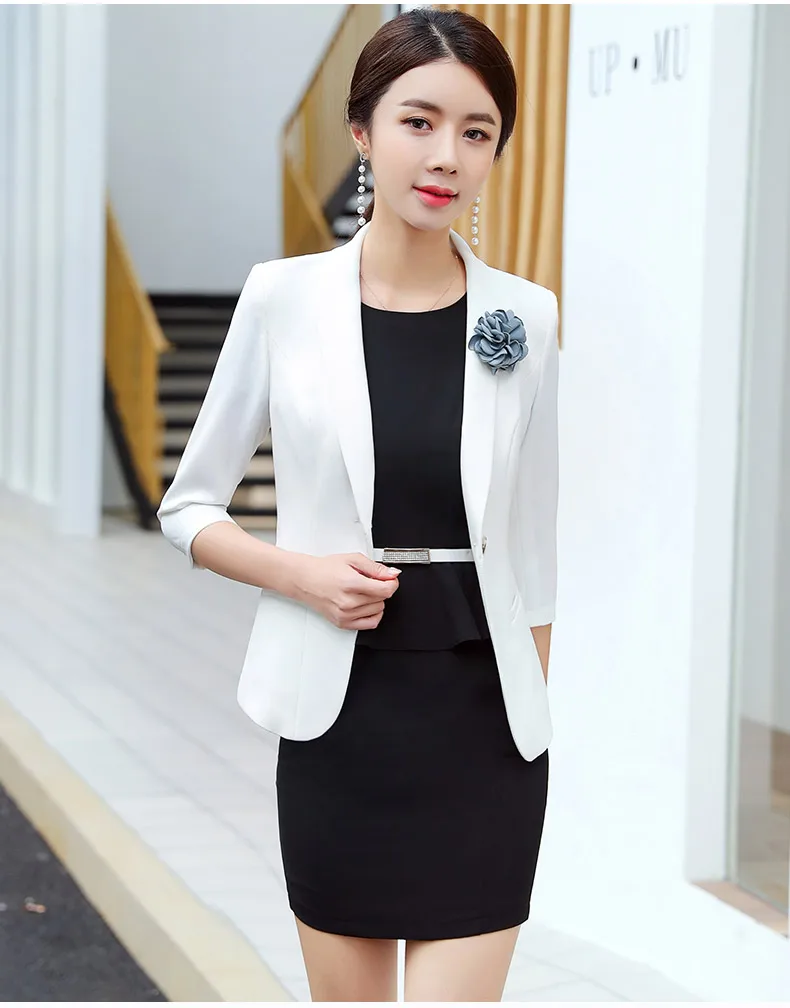 Women Formal Blazer 2023 New in Female Fashion Half Sleeve Slim Jacket Elegant Business Office Ladies External clothes