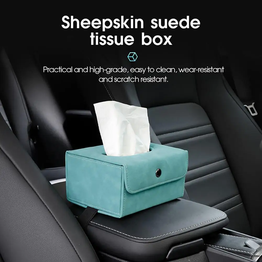 

Leather Car Tissue Box Holder Armrest Seat Back Case Napkin Container Organizer Visor Auto Interior Storage Accessories
