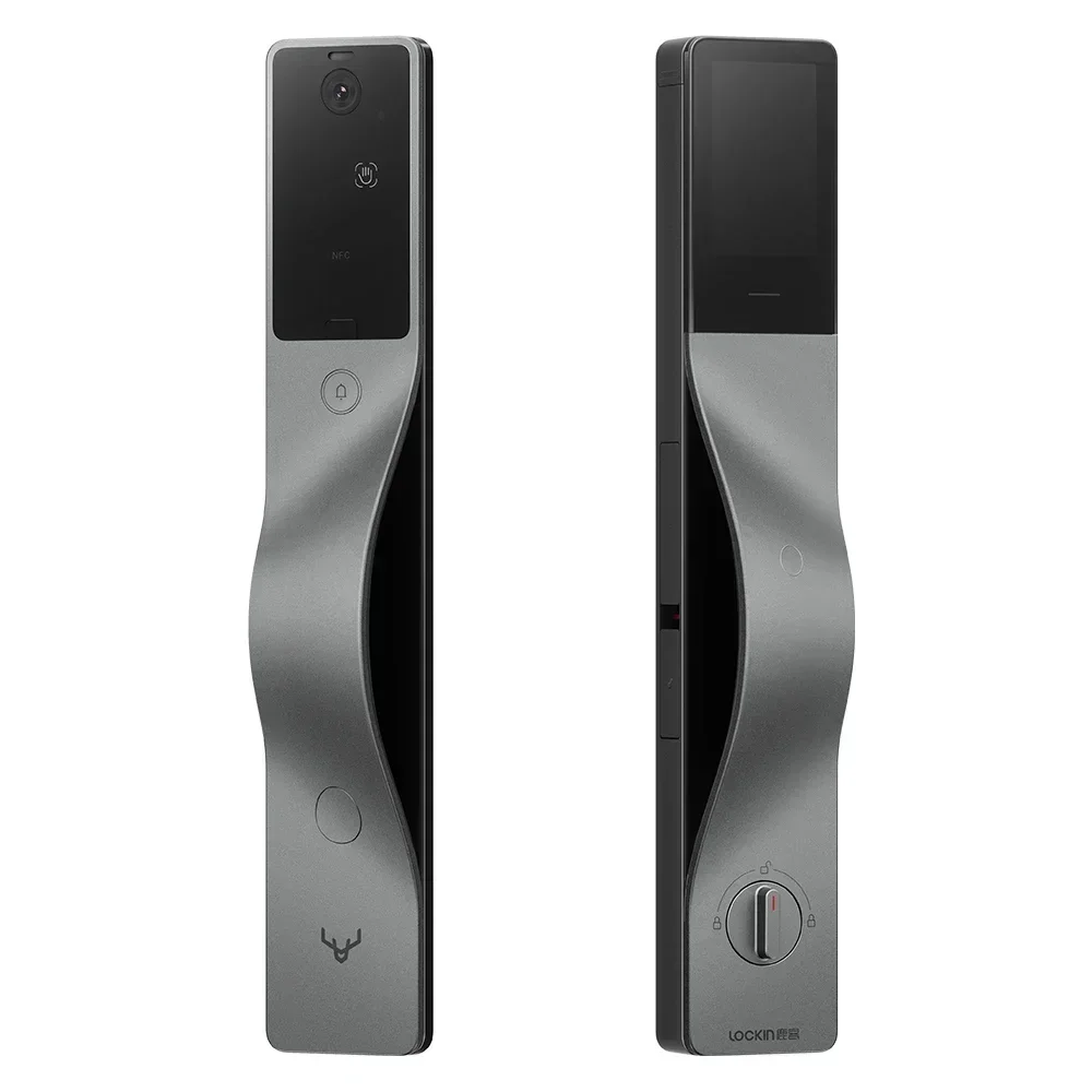 Фото Умный замок Lockin V5 Max с 3D-распознаванием лица, сканером пальмовых вен, экраном с функцией «кошачьего глаза», умным паролем и поддержкой приложения Smart Link для открытия левой двери. №2