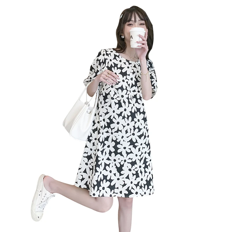 Платья для беременных S14636 # женское платье с рукавами-фонариками и цветочным