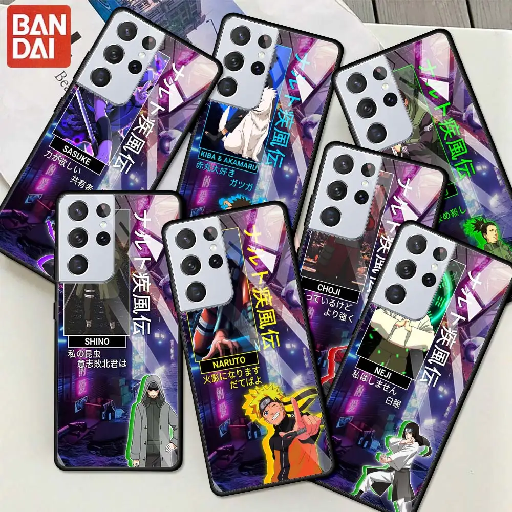 

Glass Case For Samsung Galaxy S22 S20 FE S21 5G S10 S9 Plus Note 10 20 Lite Tempered Phone Cover Fashion Naruto Anime