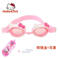 sanrio hello kitty children swimming goggles girls easy to put take no fog no water send earplugs swimming pool for kids gift