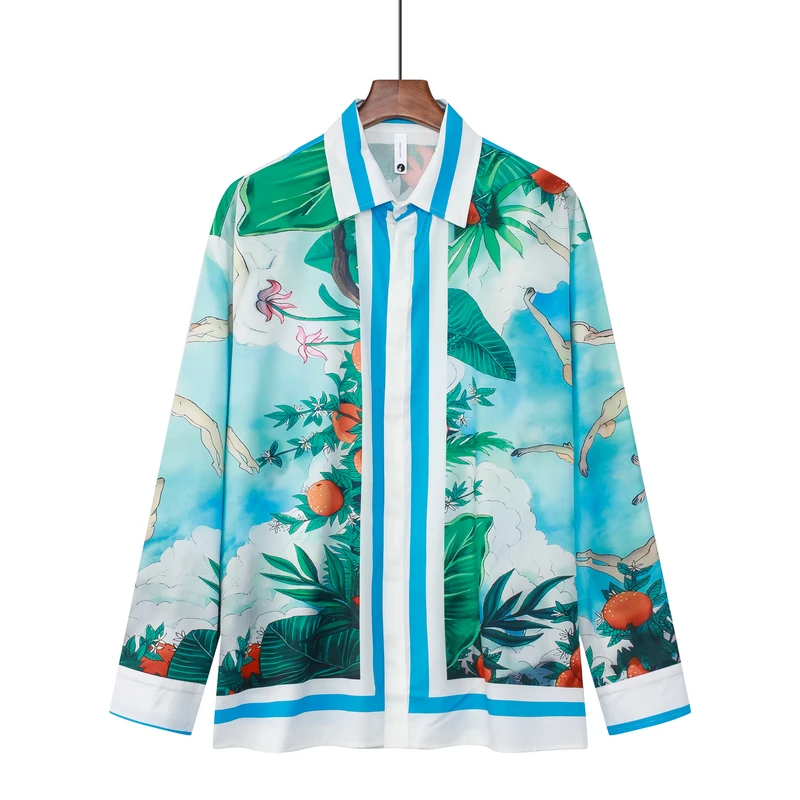 

Гавайская рубашка с длинным рукавом, оранжевого цвета