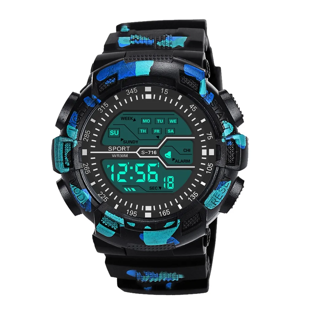 

Fashion Waterproof Men's Boy LCD Digital Stopwatch Date Rubber Sport Wrist Watch Relogio Feminino reloj mujer Zegarek Damski