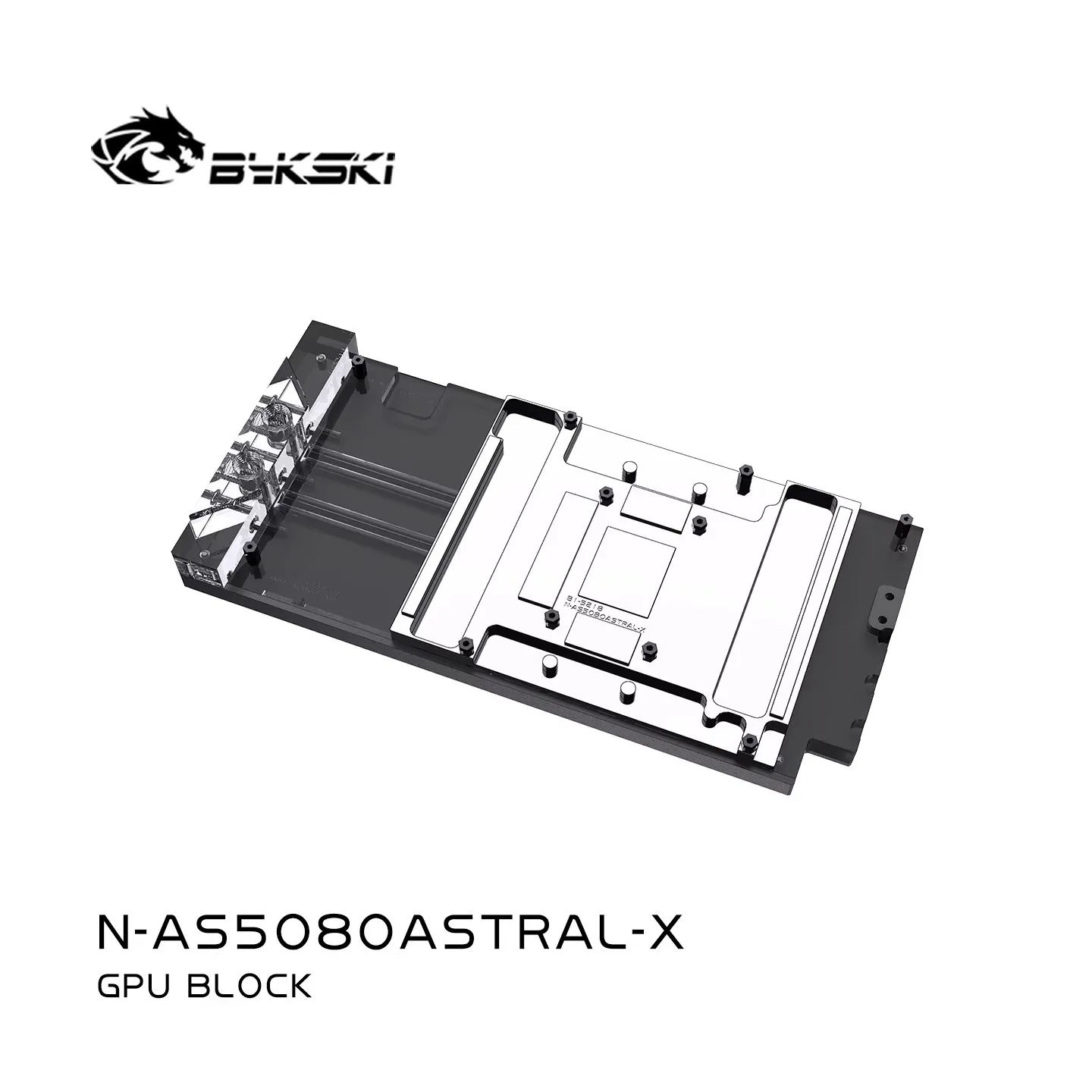 Водоблок Bykski для видеокарты ASUS ROG ASTRAL RTX 5080 16G GAMING, хромированный, из красной меди, N-AS5080ASTRAL-X (art.: 3920d925e4e00) - 3920d925e4e00