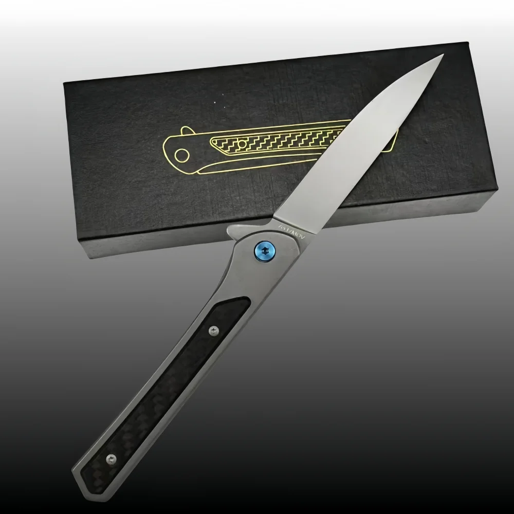 Карбоновая пайка карманный нож для выживания ручка из сандалового дерева