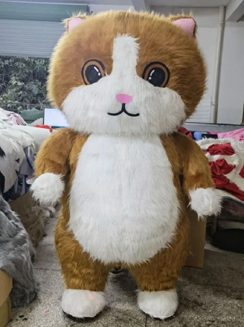 Пушистый надувной плюшевый костюм кошки талисман Мультяшные коты Косплей