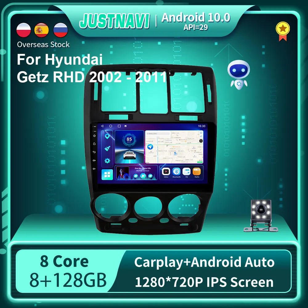 JUSTNAVI Android 10 0 для Hyundai GETZ 2002-2011 Навигация GPS DSP стерео Мультимедийный видеоплеер Carplay
