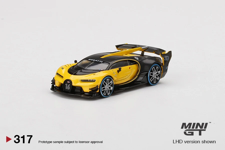 

MINI GT 64 Bugatti Vision Gran Turismo Yellow LHD MGT00317-L Alloy Car Model Boy Toy Ornaments