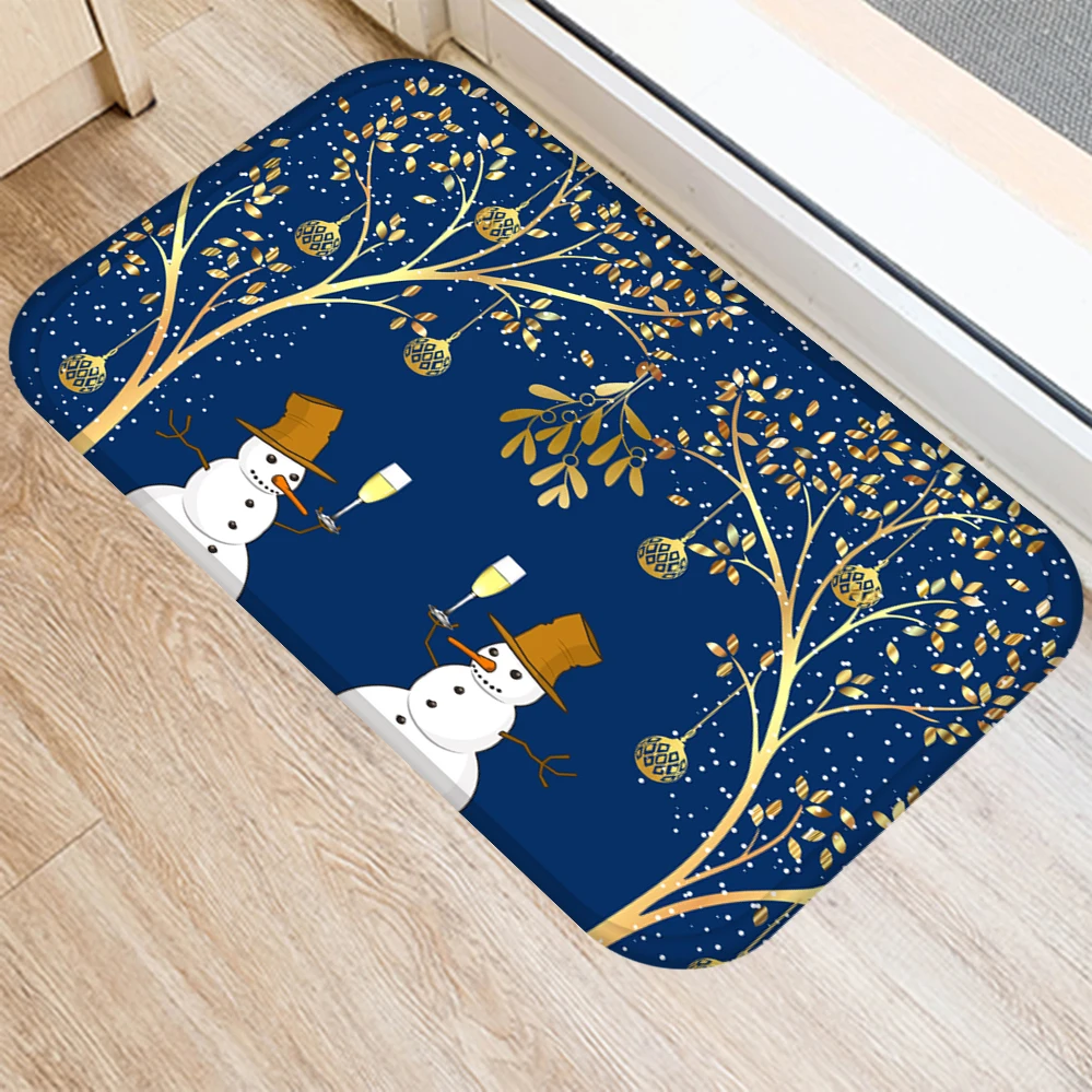 

Нескользящий напольный коврик ZHENHE, с рисунком снеговика на Рождество, дверной коврик для ванной, кухни, домашний декор