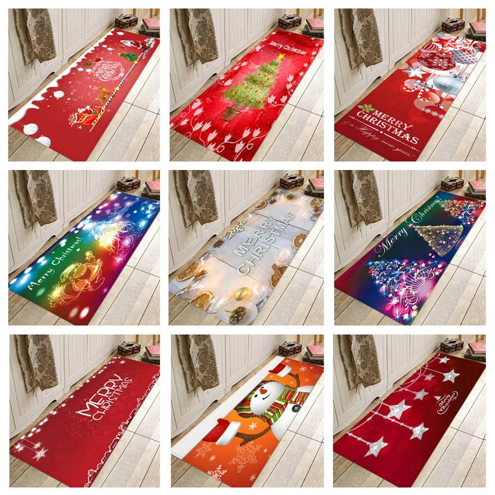

Merry Christmas Kitchen Carpet snowman Patterns Home Entrance Doormat Floor Mats Carpets for Living Room Bathroom Mat Rugs