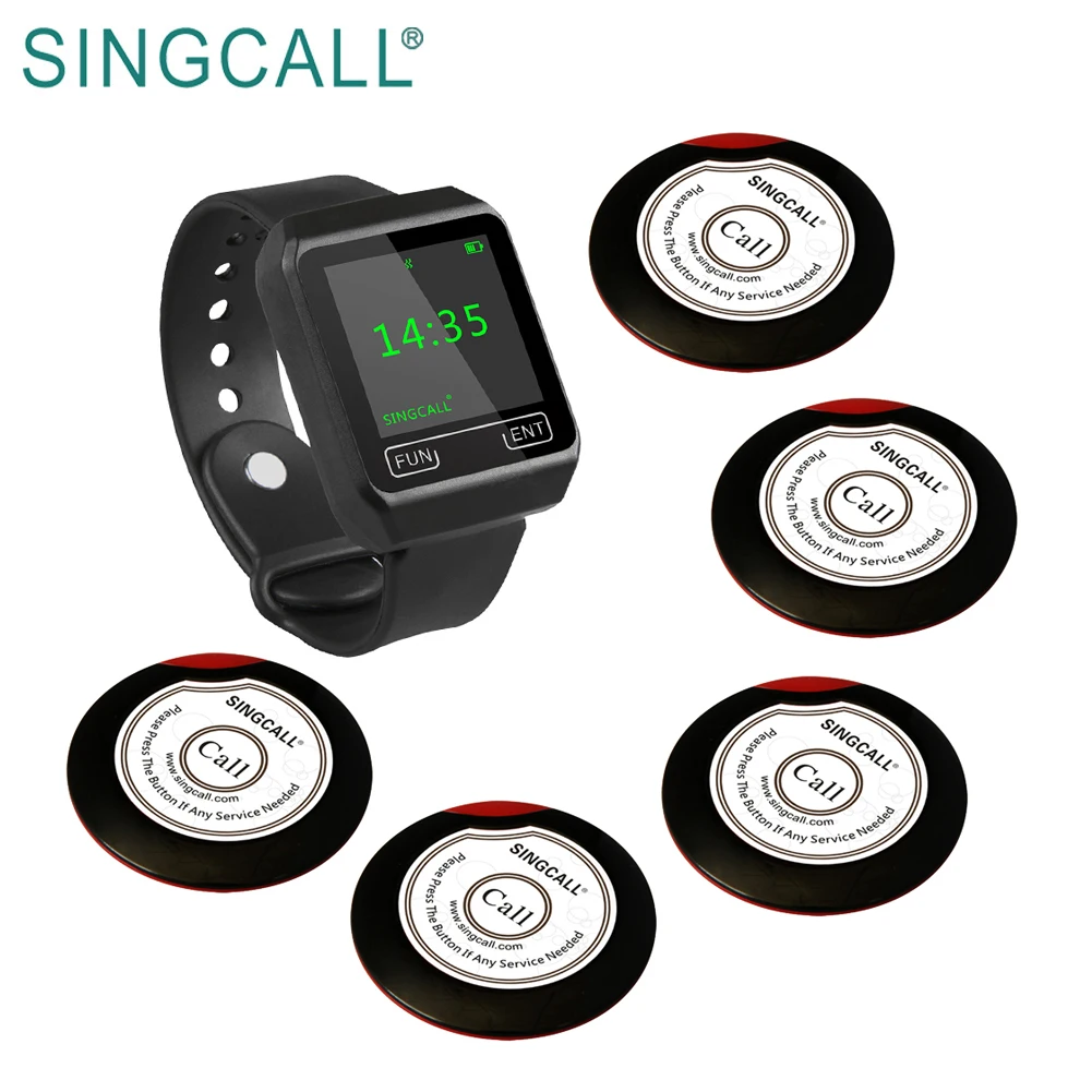 

SINGCALL best selling restaurant wrist watch pager calling watch service bell