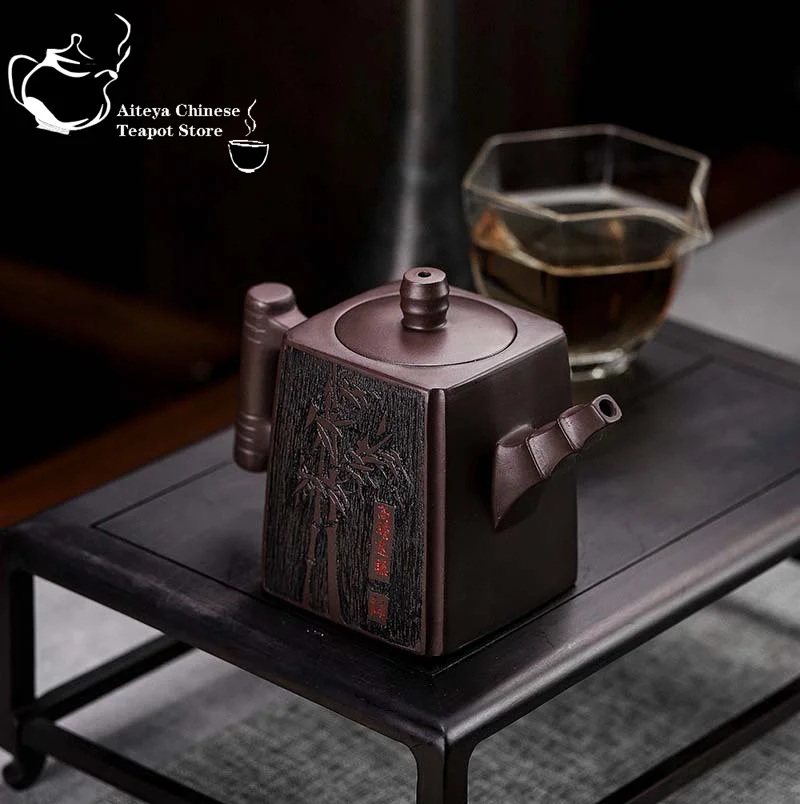 

Чайный сервиз кунг-фу, получайник ручной работы Исин, кастрюля из фиолетовой глины Исин, фиолетовая паста из баклажанов с пятью глазами, вперед на 380 мл