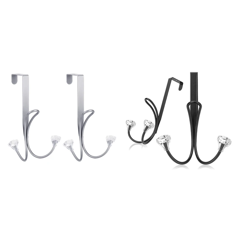 

2 упаковки крючков на дверь, Металлический Двойной Крючок-органайзер, вешалка для дверей, кубический крючок для подвешивания сумок