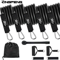 250lbs resistance exercise bands 5 tube set with door anchor handles bag ankle straps for muscle training home workouts