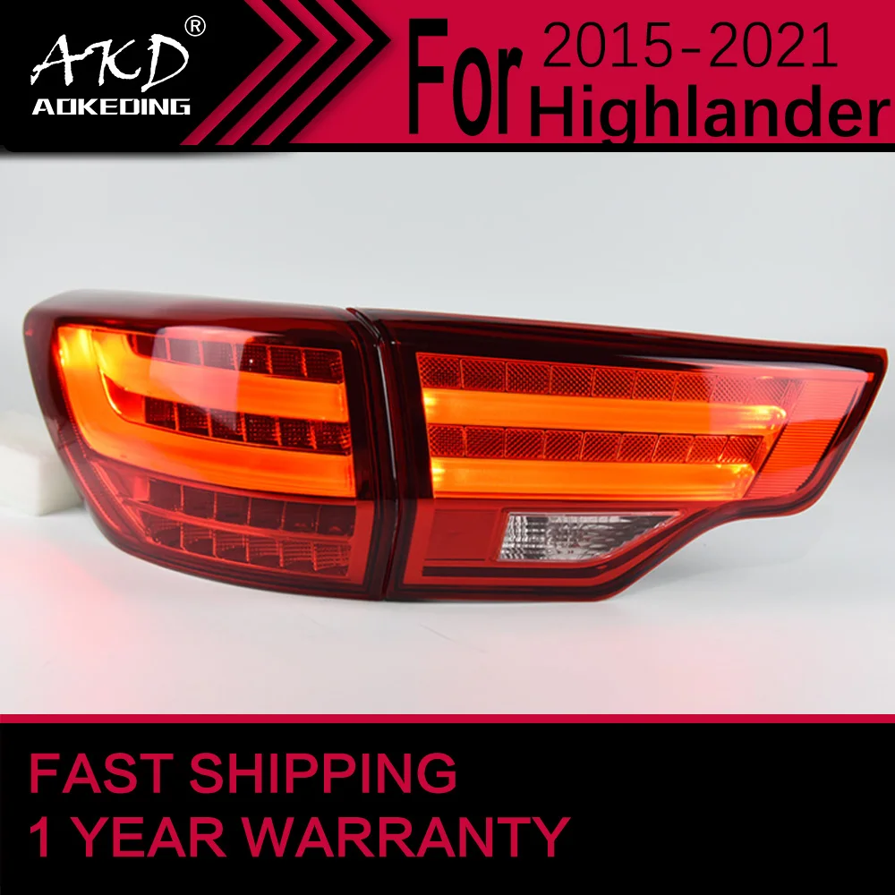 Автомобисветильник для Toyota Highlander светодиодный задний фонарь 2015-2021 стоп-сигнал