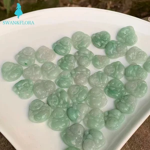 17*17MM Real Natural Burma Jade Buddha Necklace Pendant green Myanmar jade Milo women children jewelry Good Luck Best Gift
